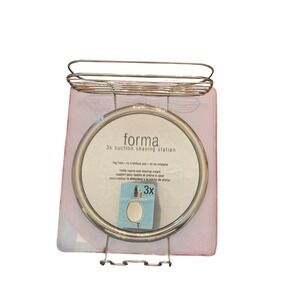 Shower Shaving Station Forma Mirror Shelf Suction Wall Mounted Bath Fog Free NEW